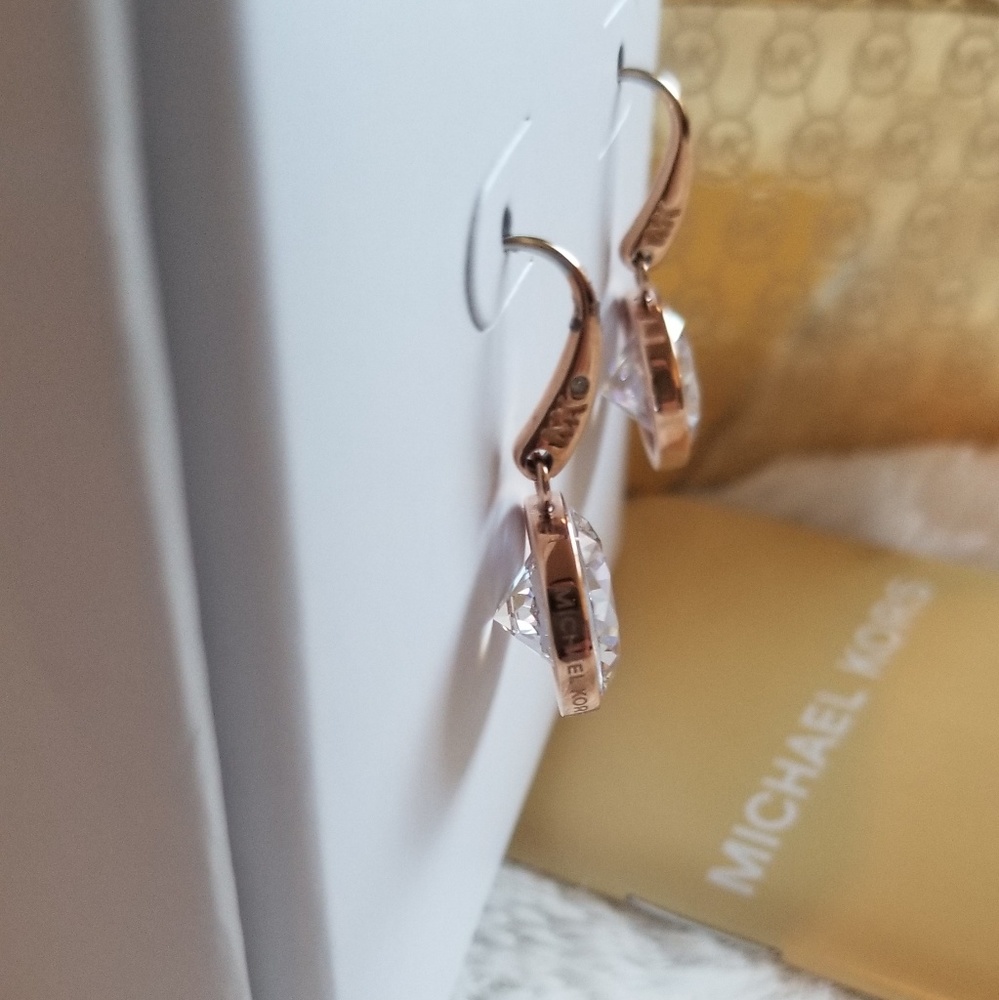 NIB* Michael Kors Rose Gold Earrings* - Picture 3 of 5